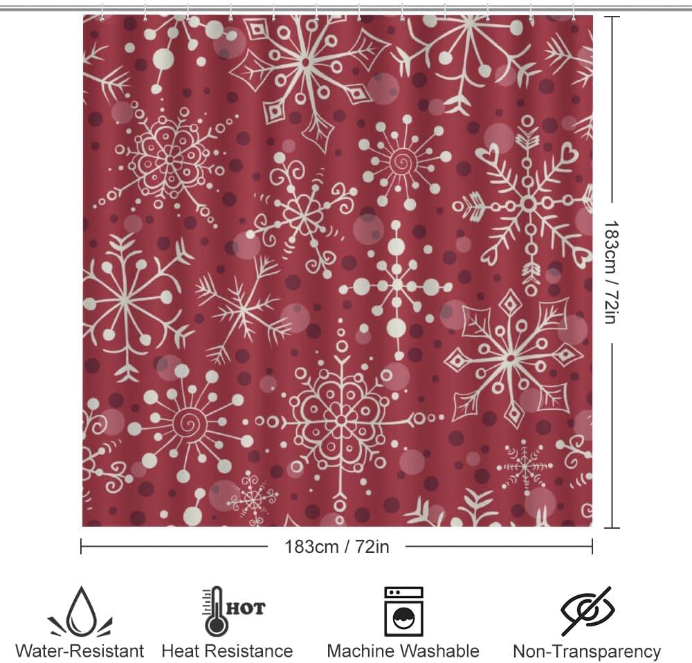 Kuizee 4 Piece Shower Curtain Set with Rugs