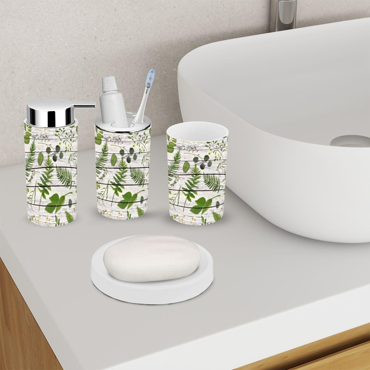 Eucalyptus Greenery Bathroom Accessory Set 6 Piece