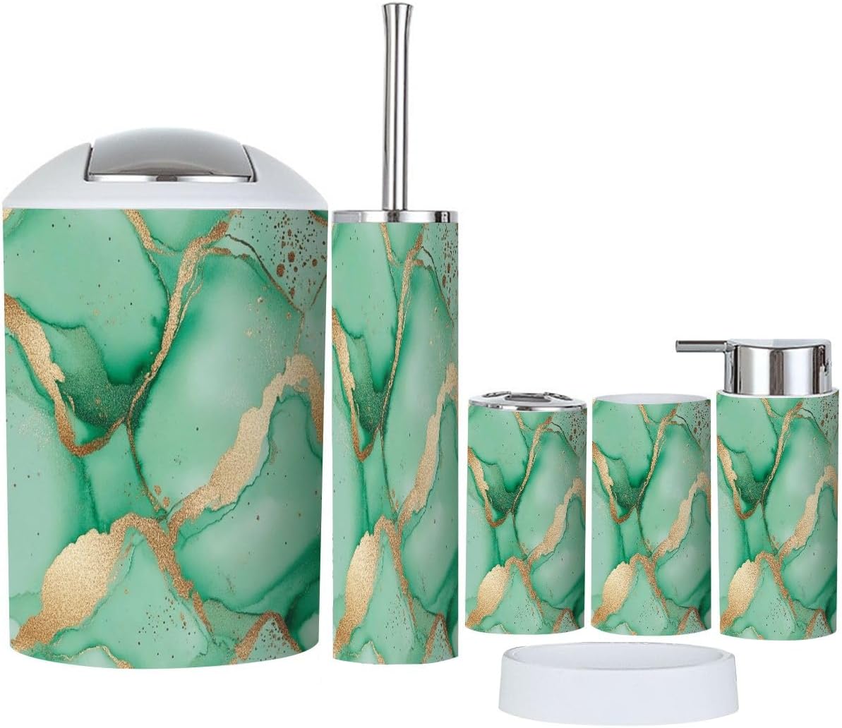 Boho Marble 6-Piece Bathroom Accessory Set