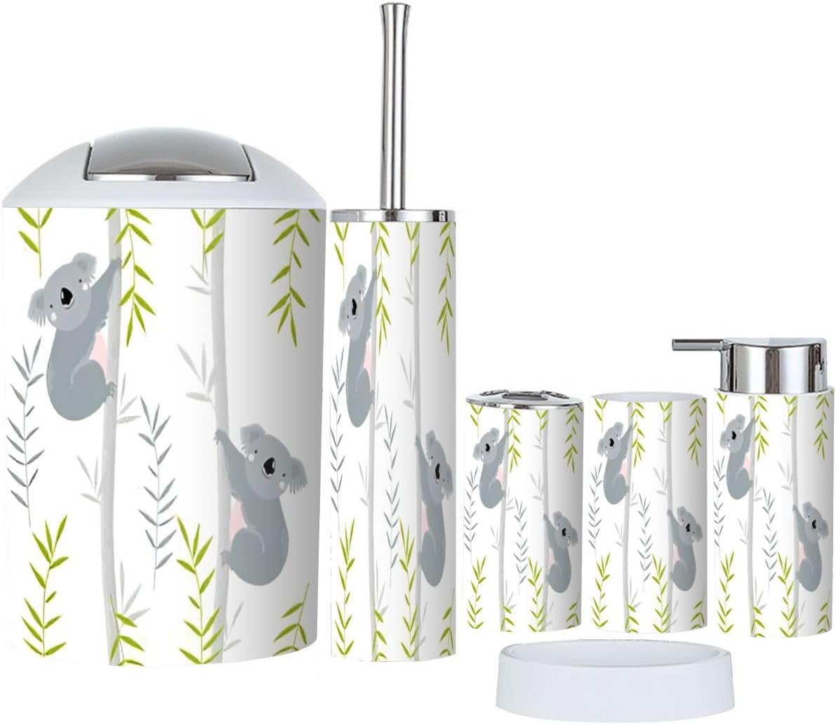 Bathroom Accessory Set with Koala Cartoon Design