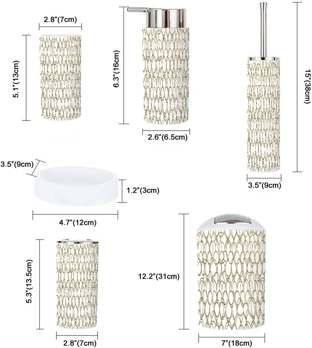 Boho Art 6-Piece Bathroom Accessory Set 1
