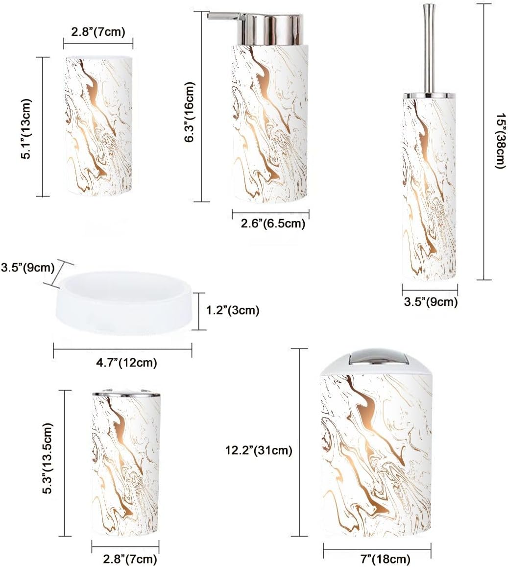 Boho Liquid Marble Bathroom Accessories Set 6 Piece