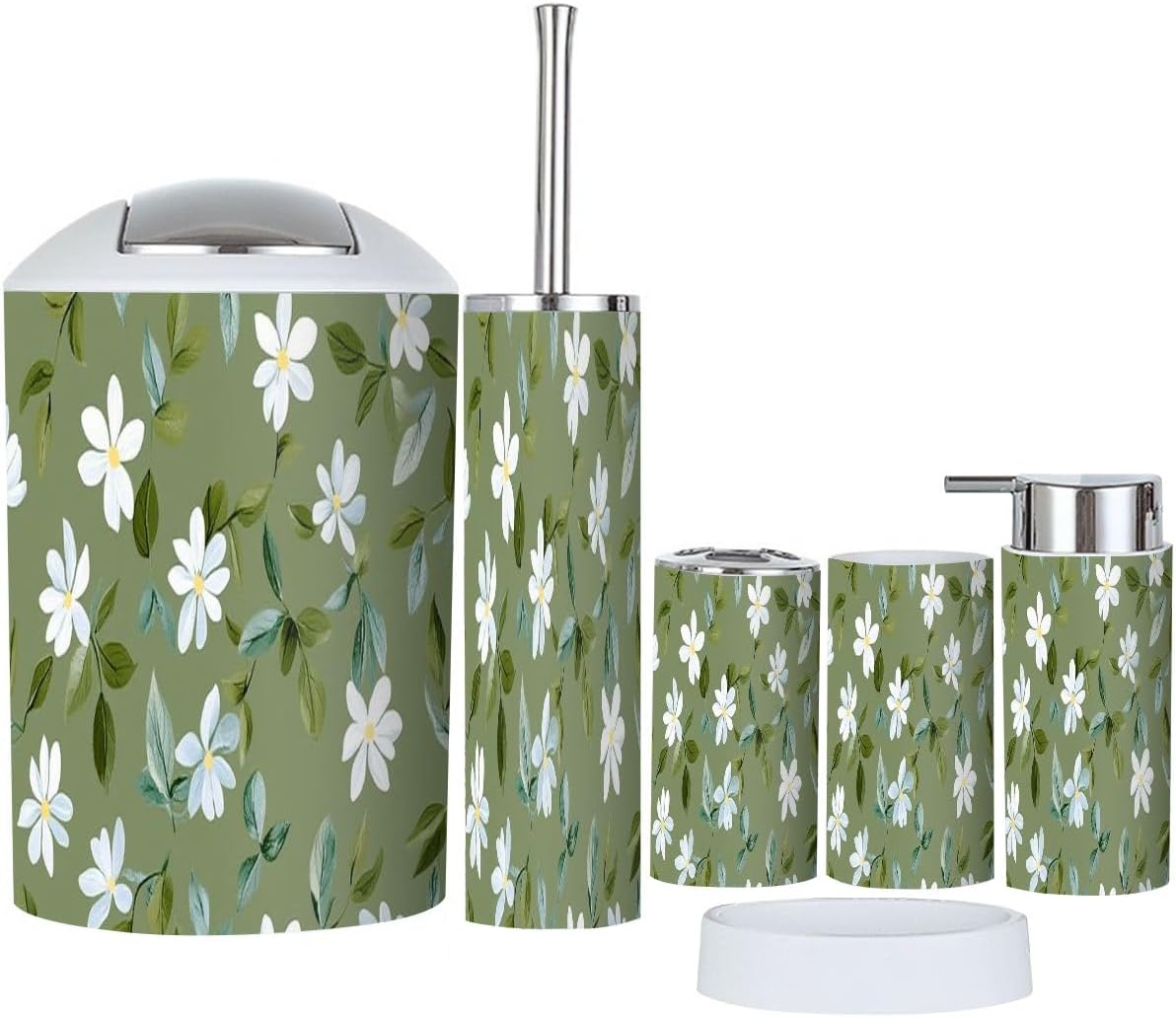 Boho Fresh Little Daisy Bathroom Accessory Set 6 Piece