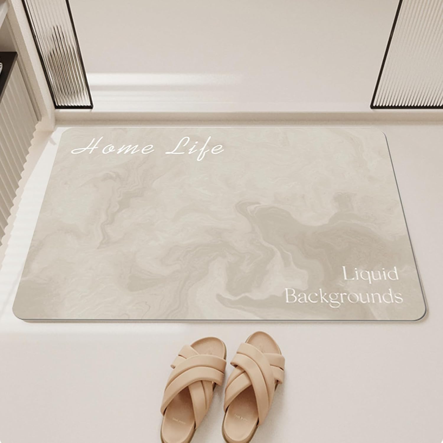 Non Slip Quick Dry Bathroom Rug - 16X236 Grey