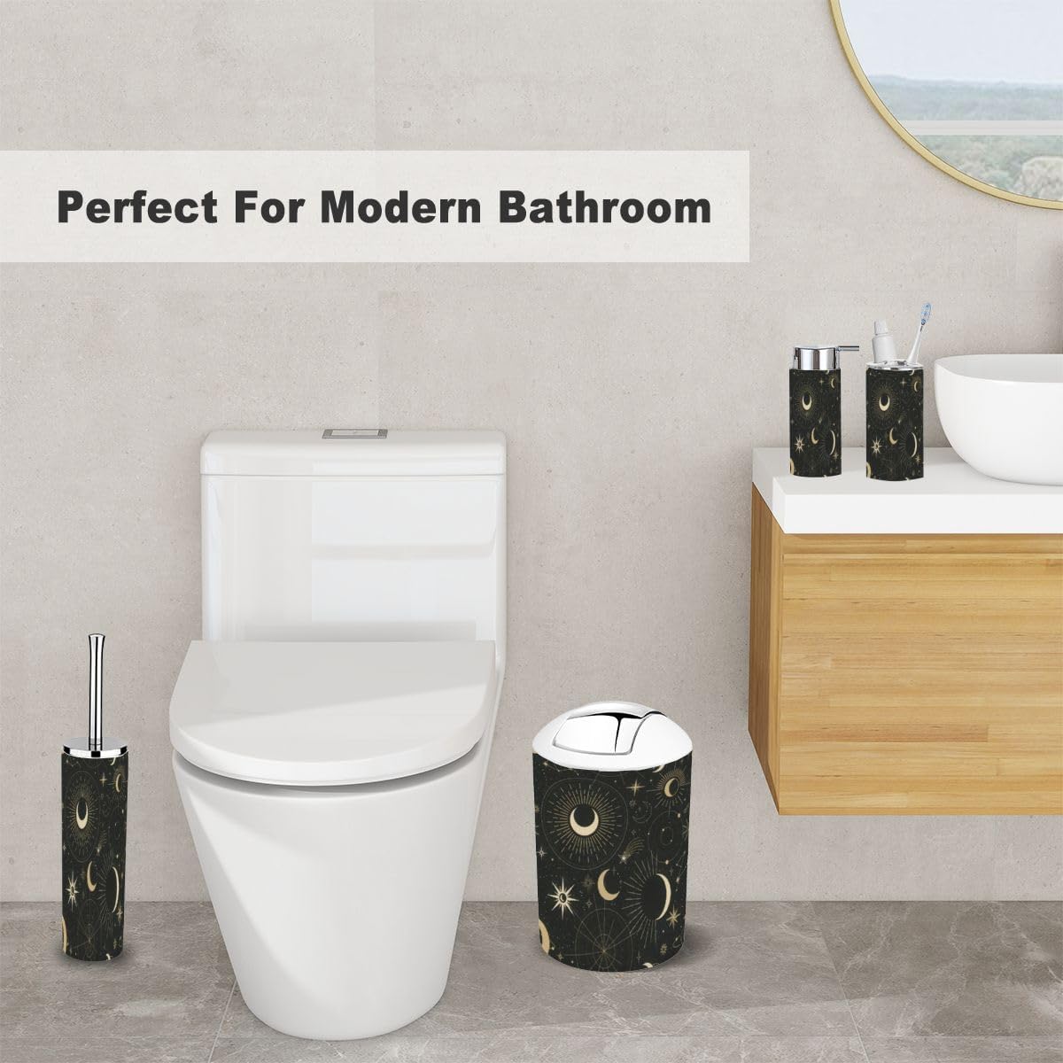 Magic Sun Constellations Bathroom Accessory Set 6 Piece