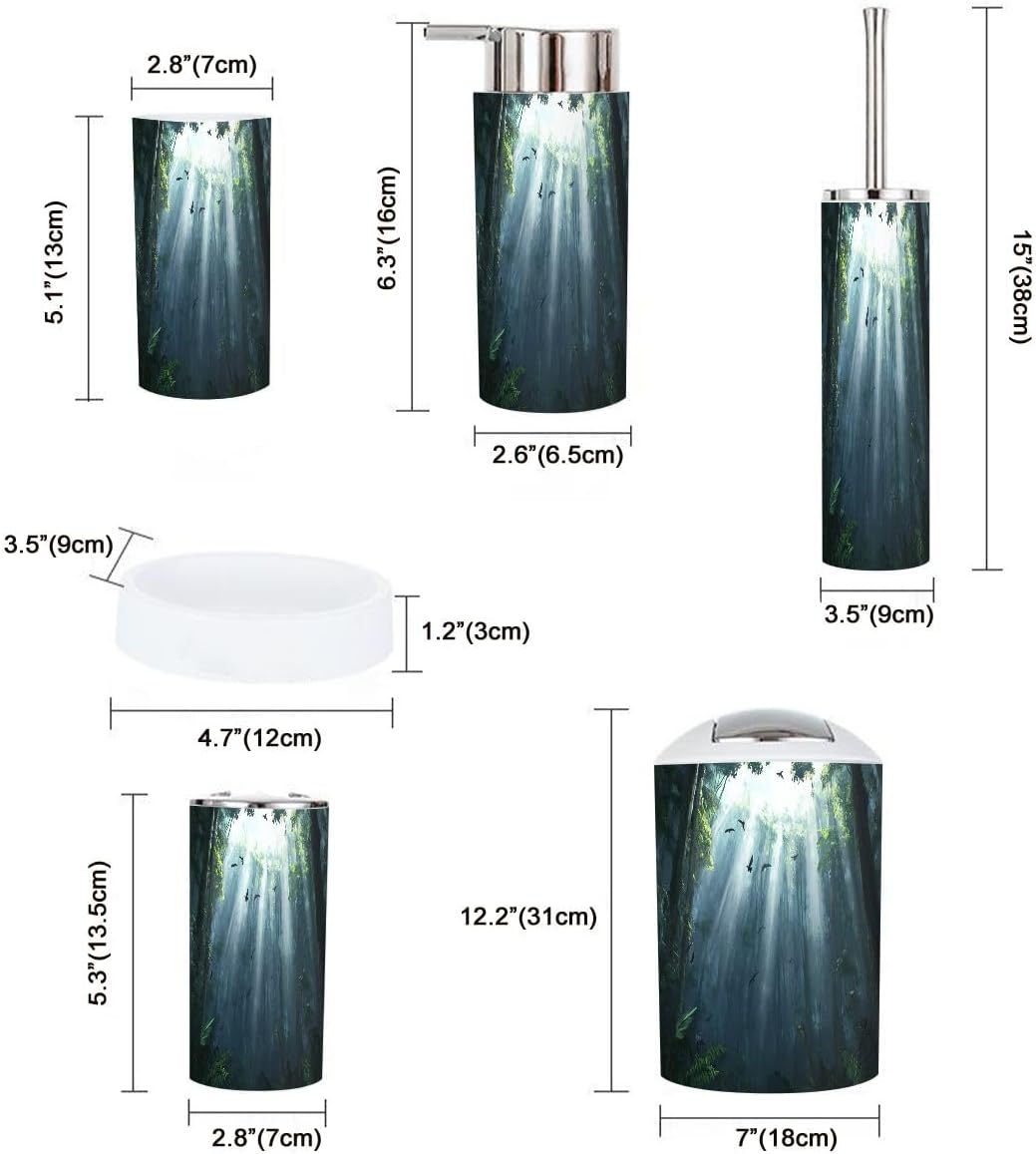 Boho Bathroom Accessories Set of 6 Modern Design