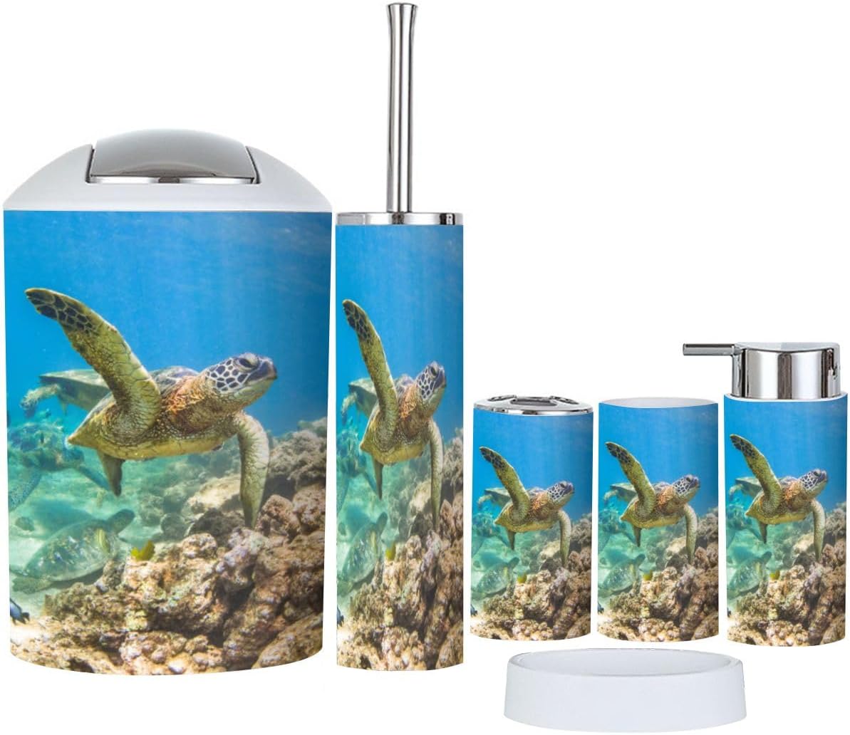 Hawaiian Green Sea Turtle Bathroom Accessories Set