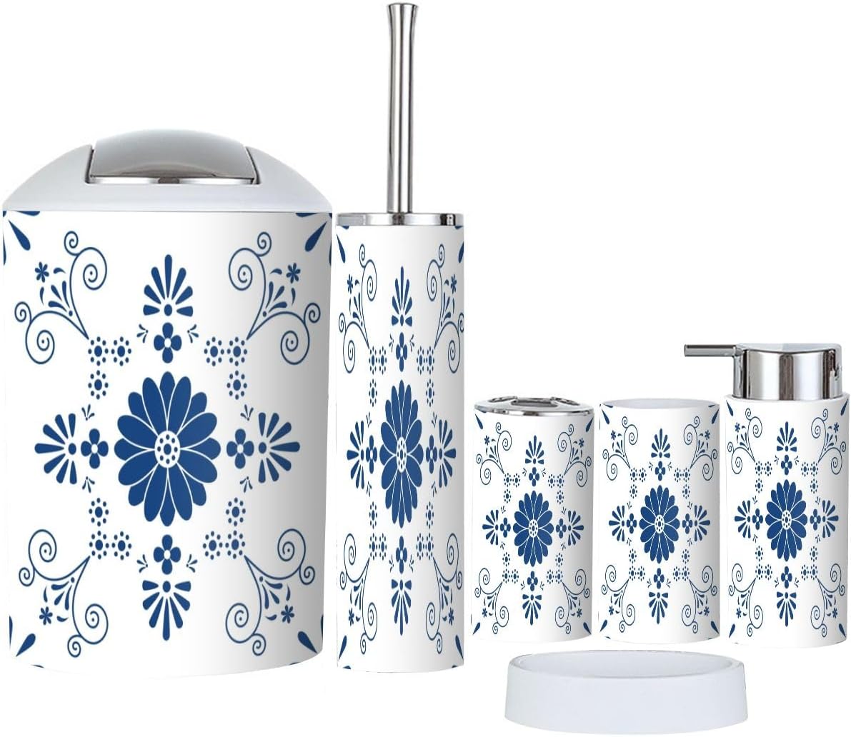 6 Piece Mexican Ceramic Bathroom Accessory Set