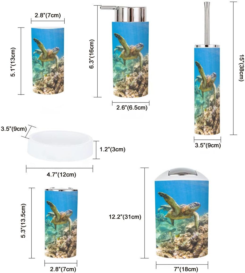 Hawaiian Green Sea Turtle Bathroom Accessories Set