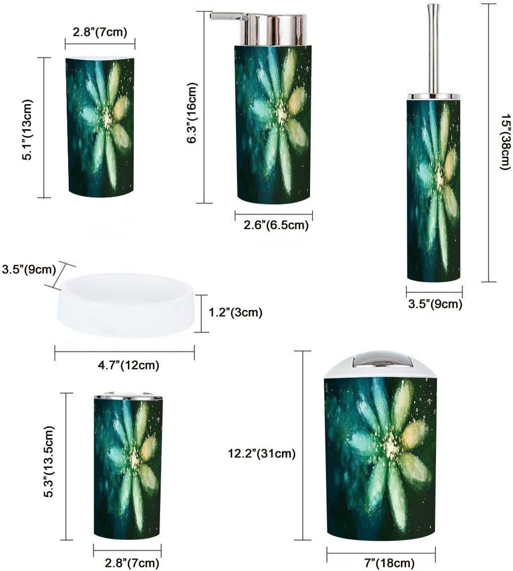 Boho Pastel Bathroom Accessory Set 6 Piece
