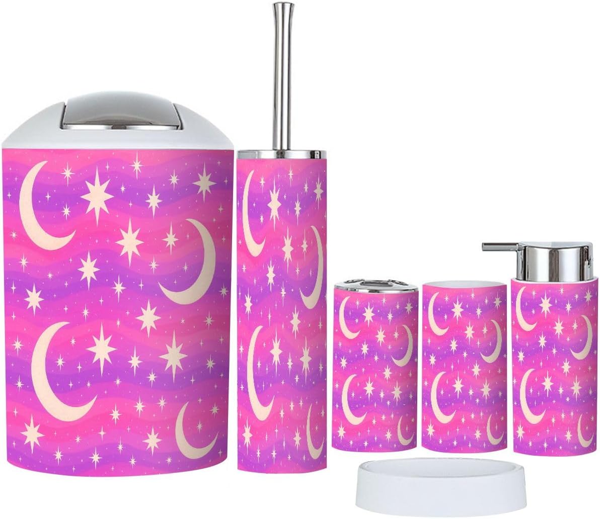 Boho Style Bathroom Accessory Set 6 Piece