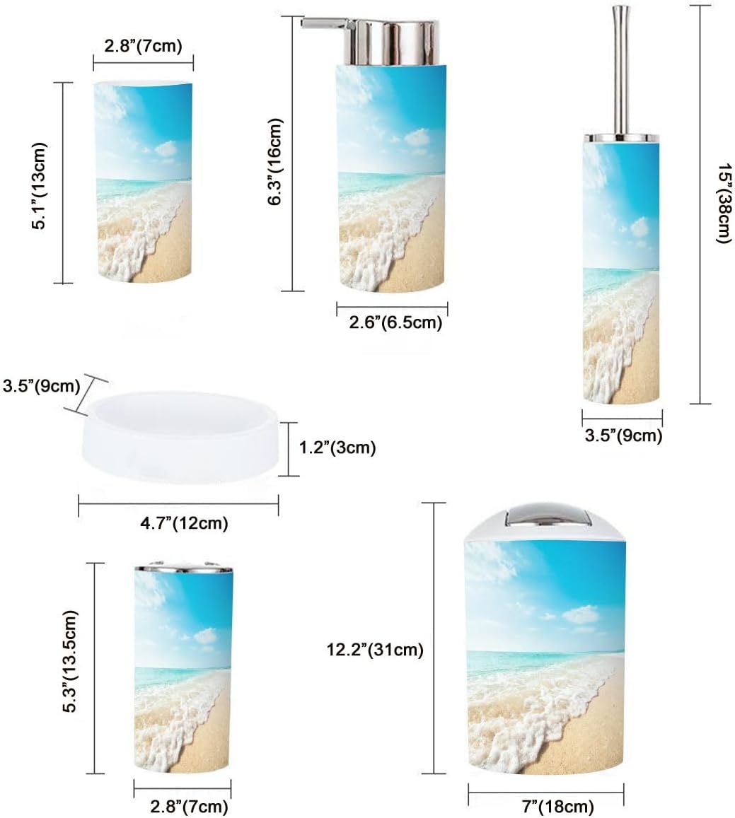 Tropical Seascape 6-Piece Bathroom Accessory Set 1