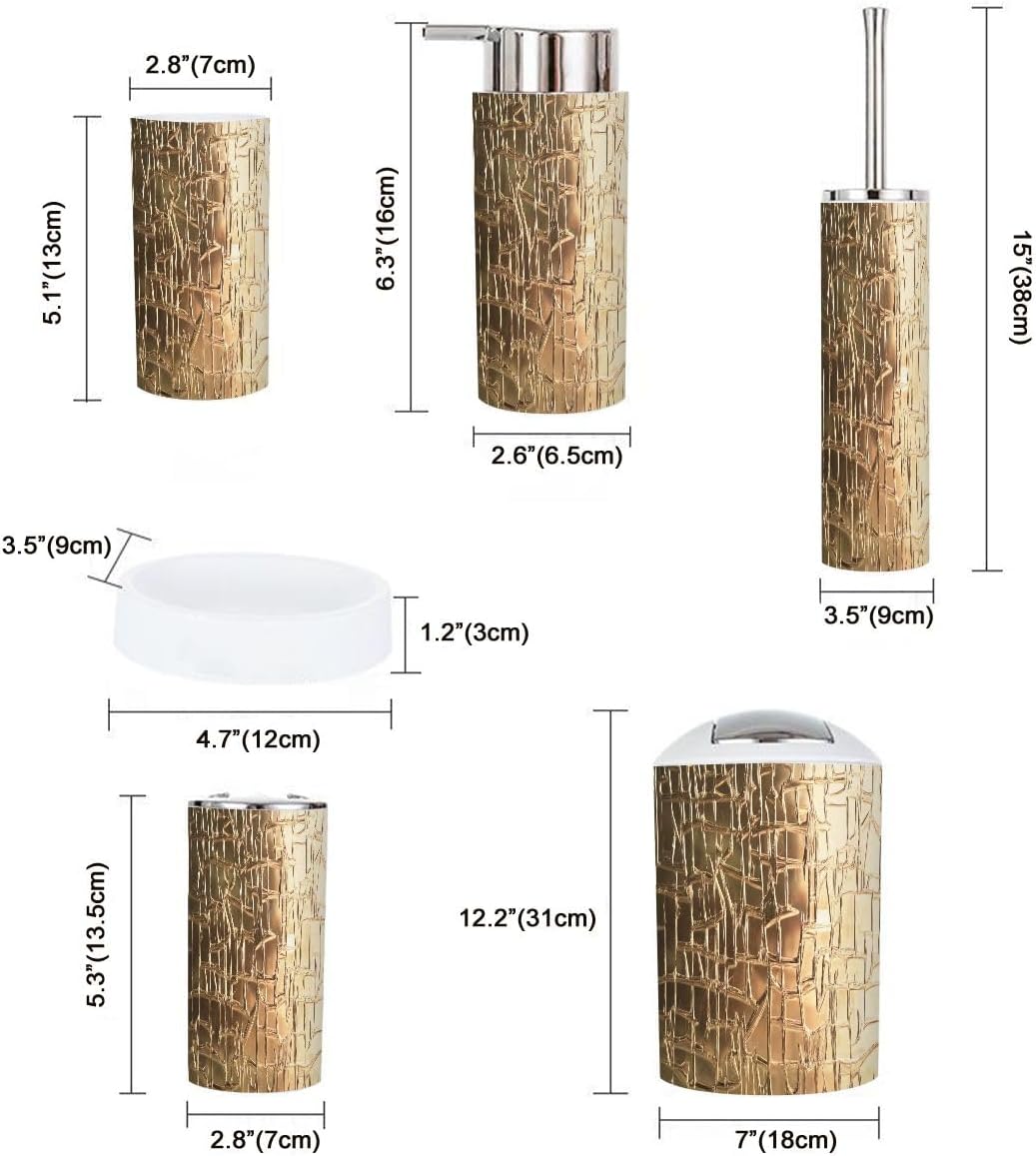 Boho Frosted Glass Bathroom Accessory Set 6 Piece