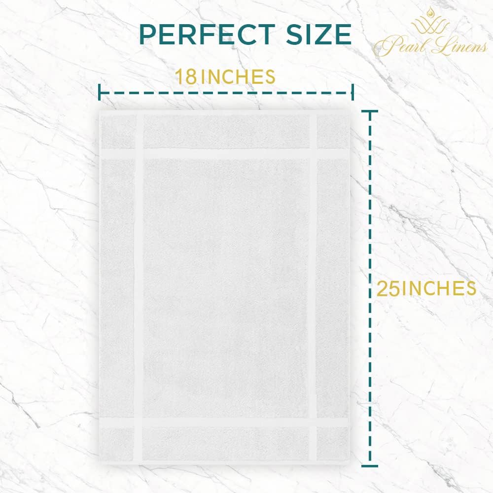 Pearl Linens 12-Pack Cotton Bath Mats White 18x25in