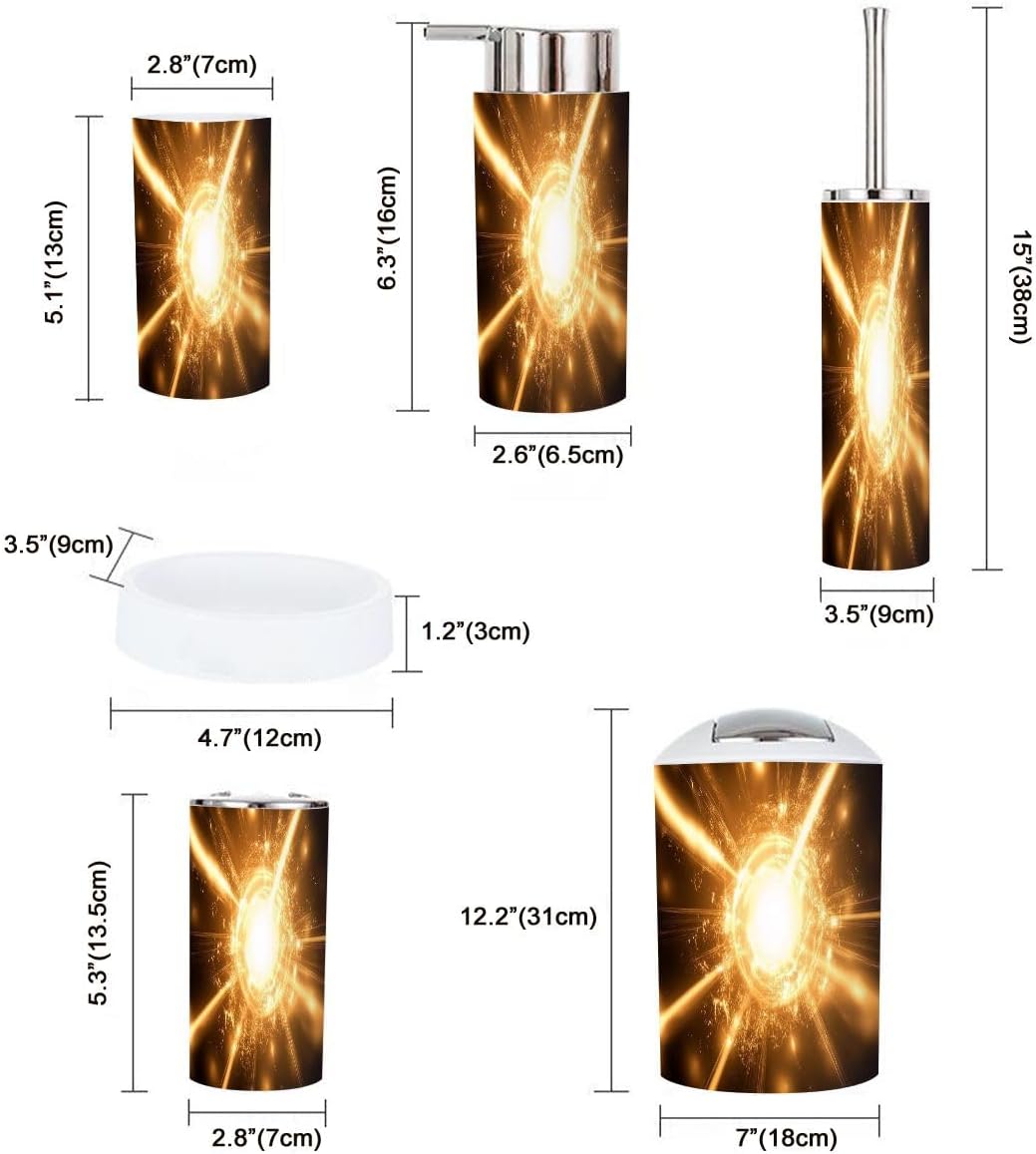 Boho Flames Bathroom Accessory Set 6 Piece