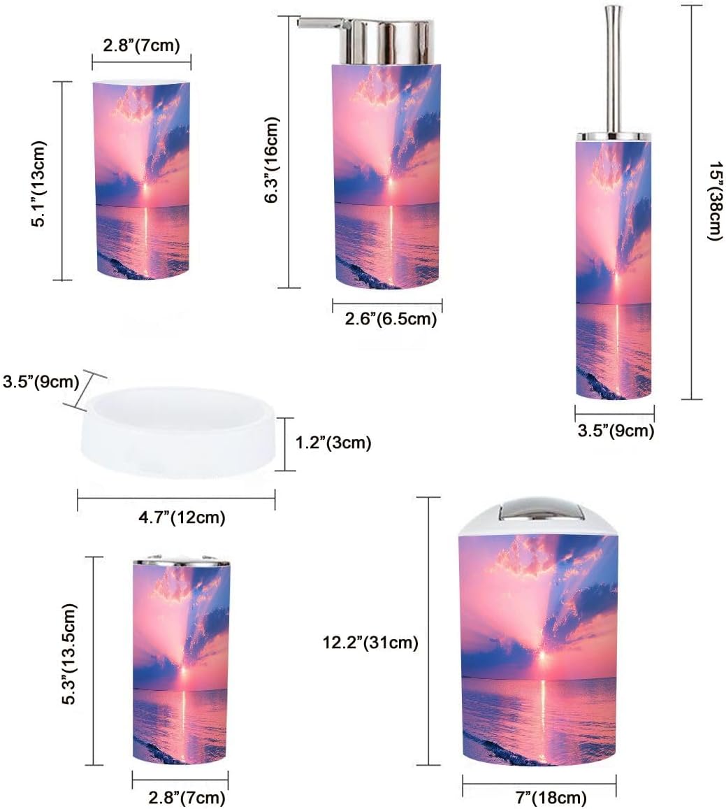 Boho Pink Bathroom Accessory Set 6 Piece 1