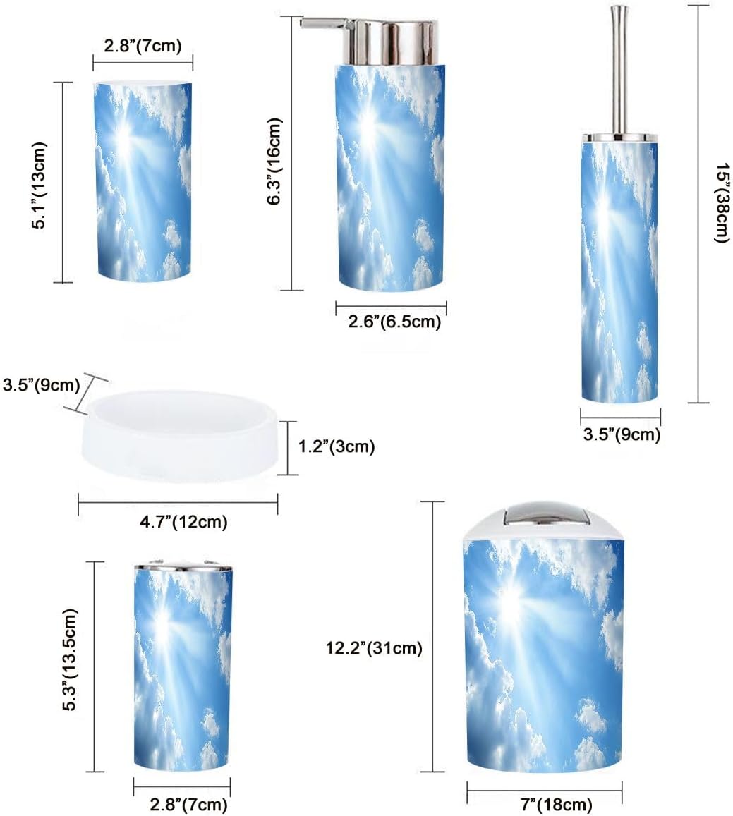 Bathroom Accessory Set 6 Piece Modern Boho Style
