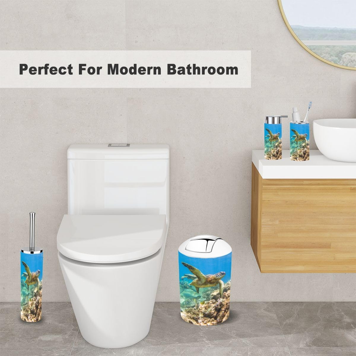 Hawaiian Green Sea Turtle Bathroom Accessories Set