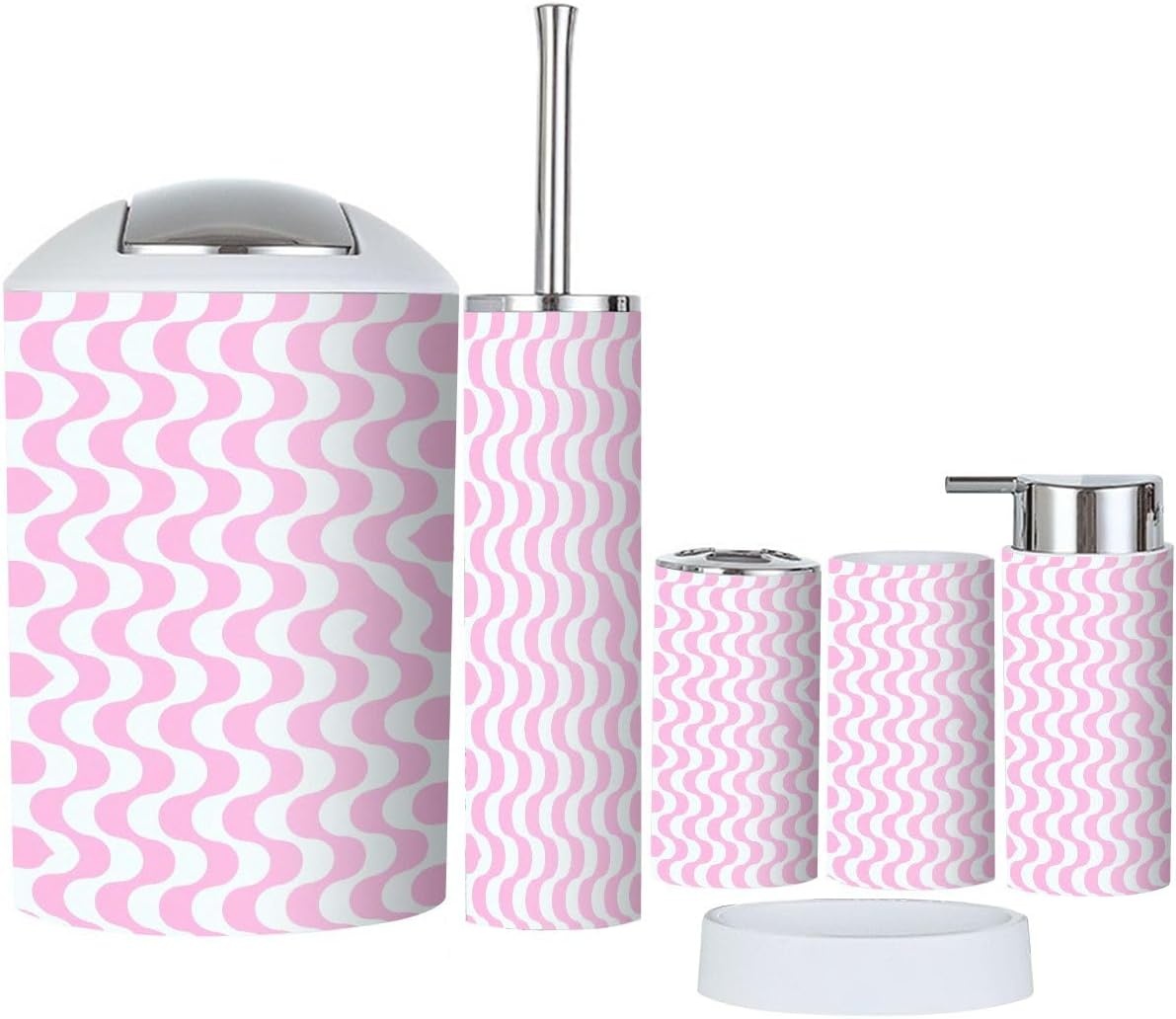Boho Optical Illusion Bathroom Accessory Set 6 Piece