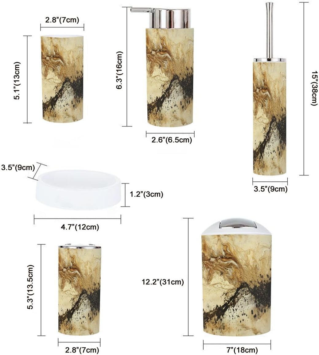 TRANQDEHOM Boho Bathroom Accessory Set 6 Piece