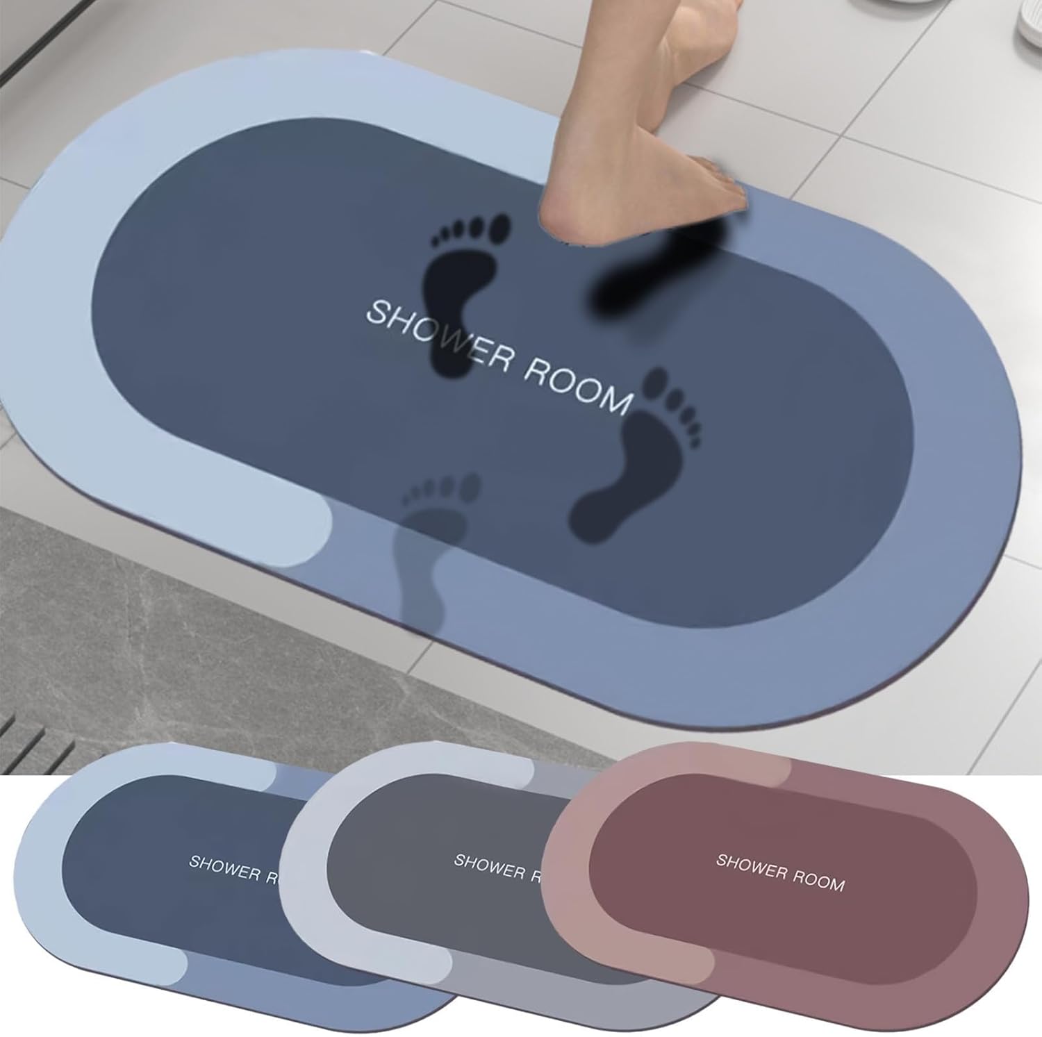 Diatomaceous Earth Bath Rug with Non-Slip Backing