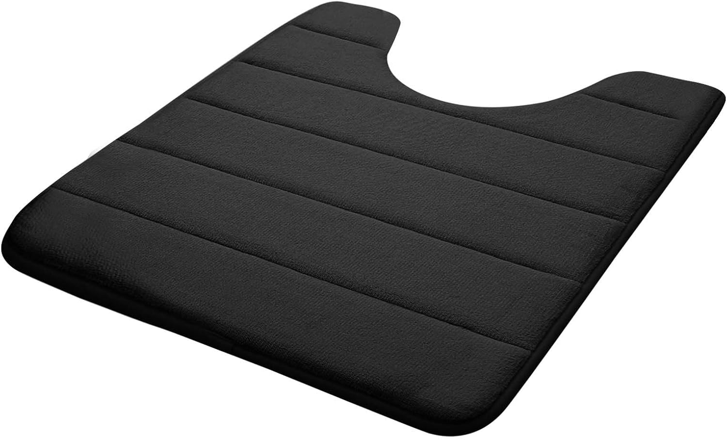 U-Shaped Memory Foam Toilet Bath Mat 24 X 20 Inches Black