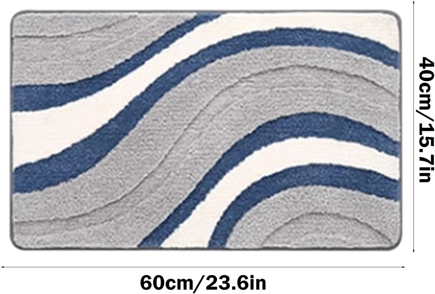 Soft Water Absorbent 24x16 Inch Non-Slip Bathroom Rug