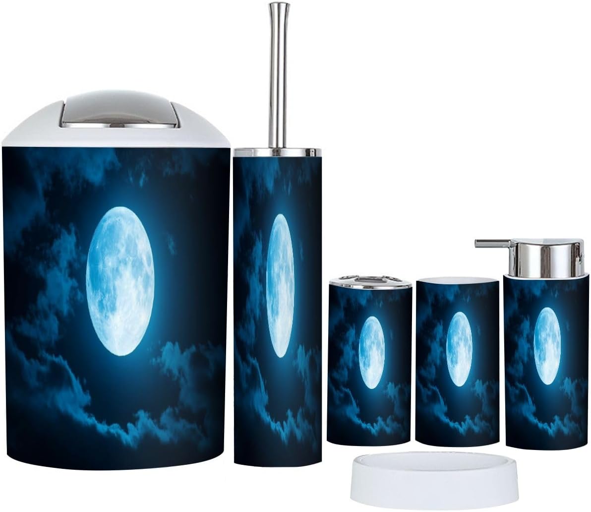 Boho Nighttime Sky Bathroom Accessory Set 6 Piece