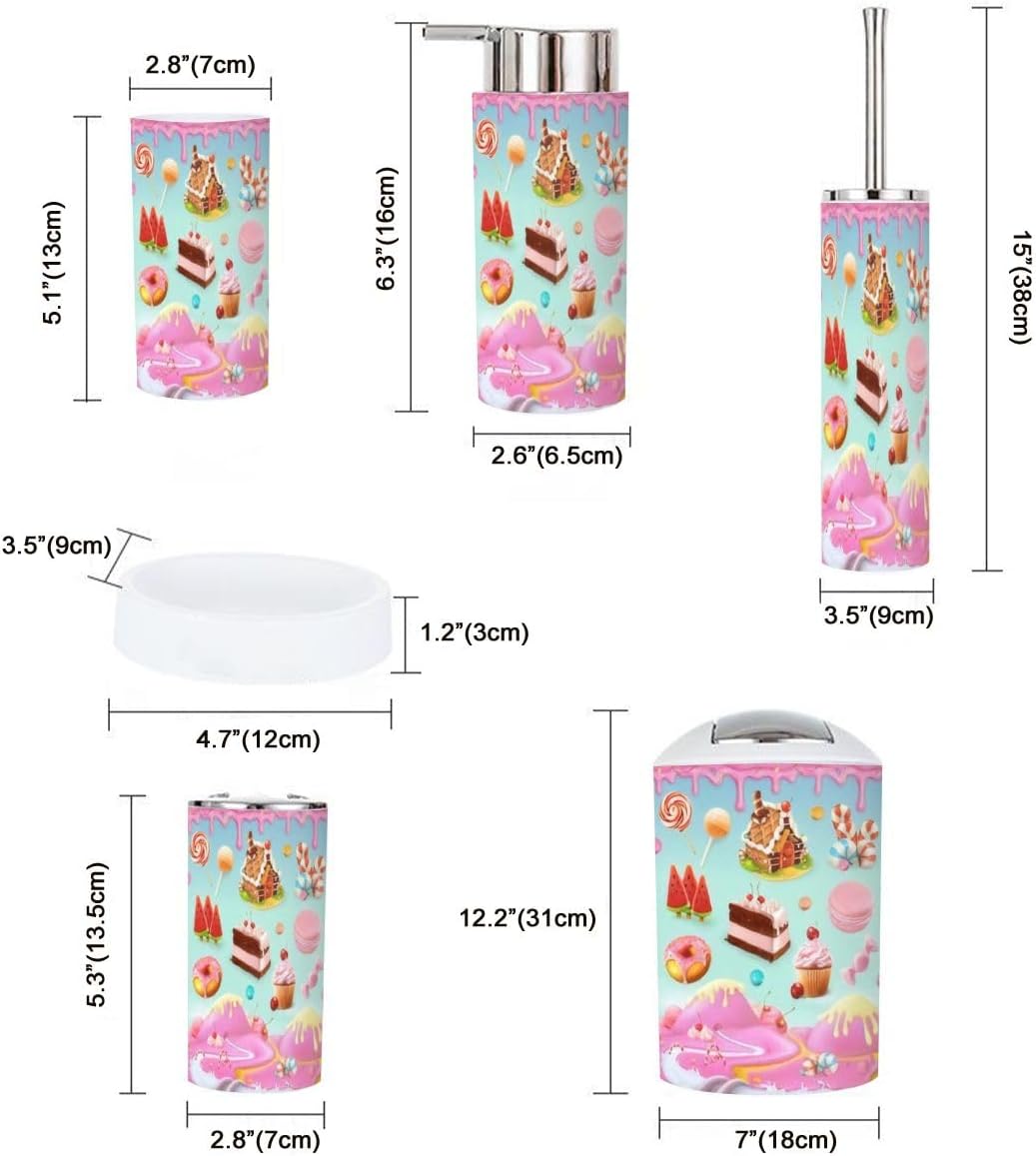 Bathroom Accessory Set 6 Piece Plastic