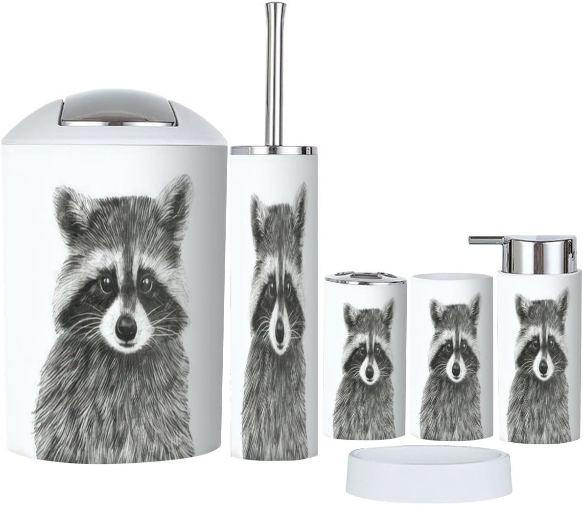 Cute Bathroom Accessory Set 6 Piece