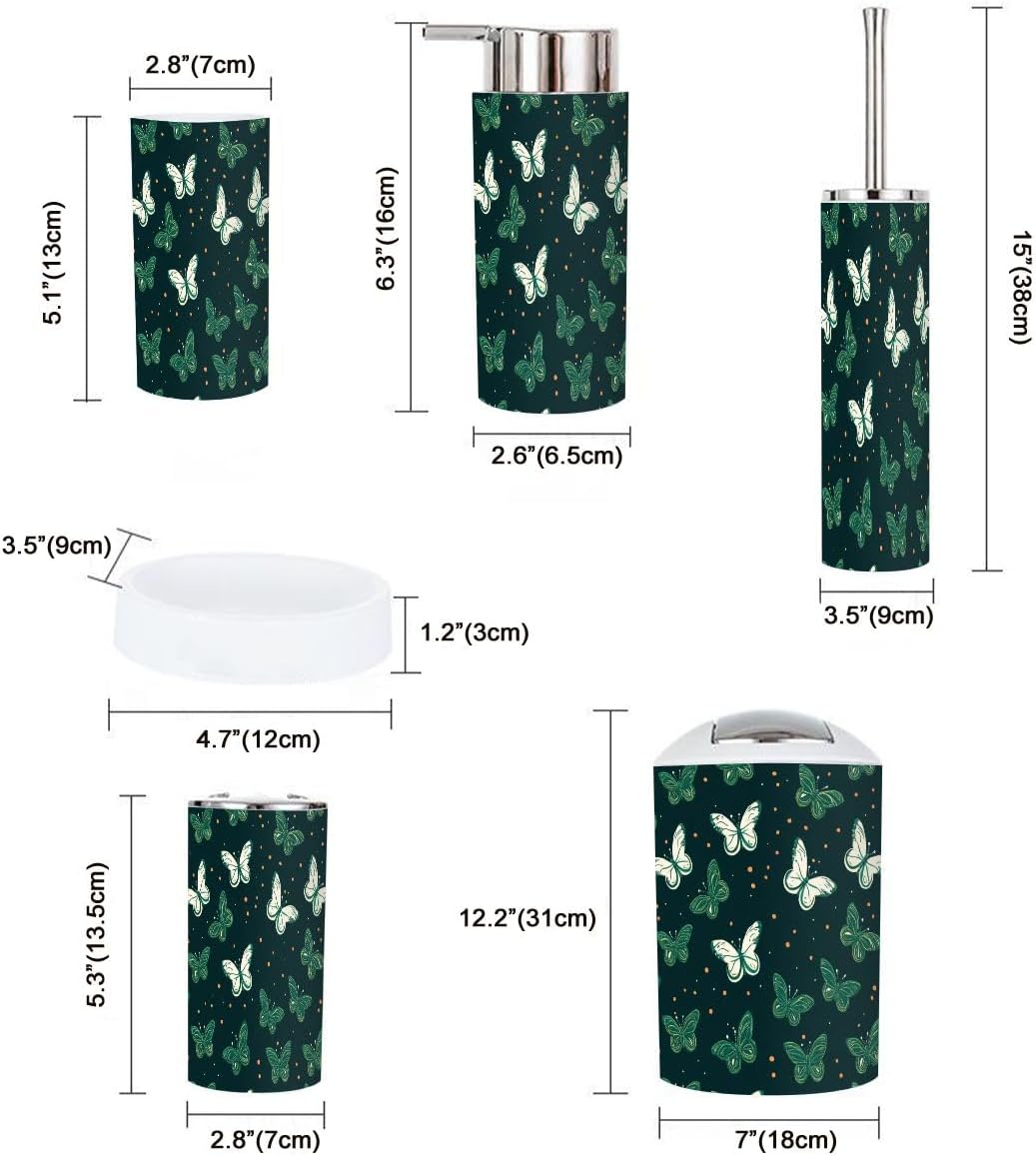 Boho Butterfly Bathroom Accessory Set 6 Piece
