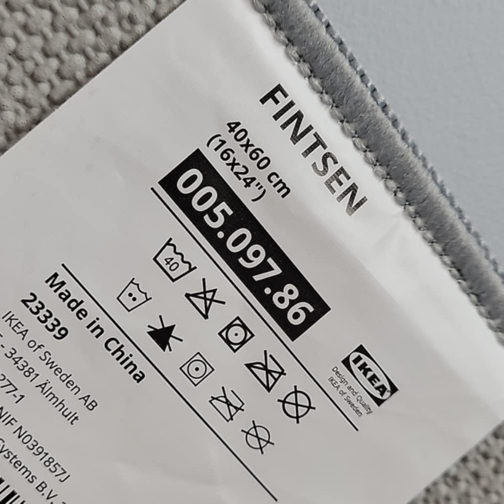 I-K-E-A Fintsen Bath Mat Gray 16x24 Inches 1