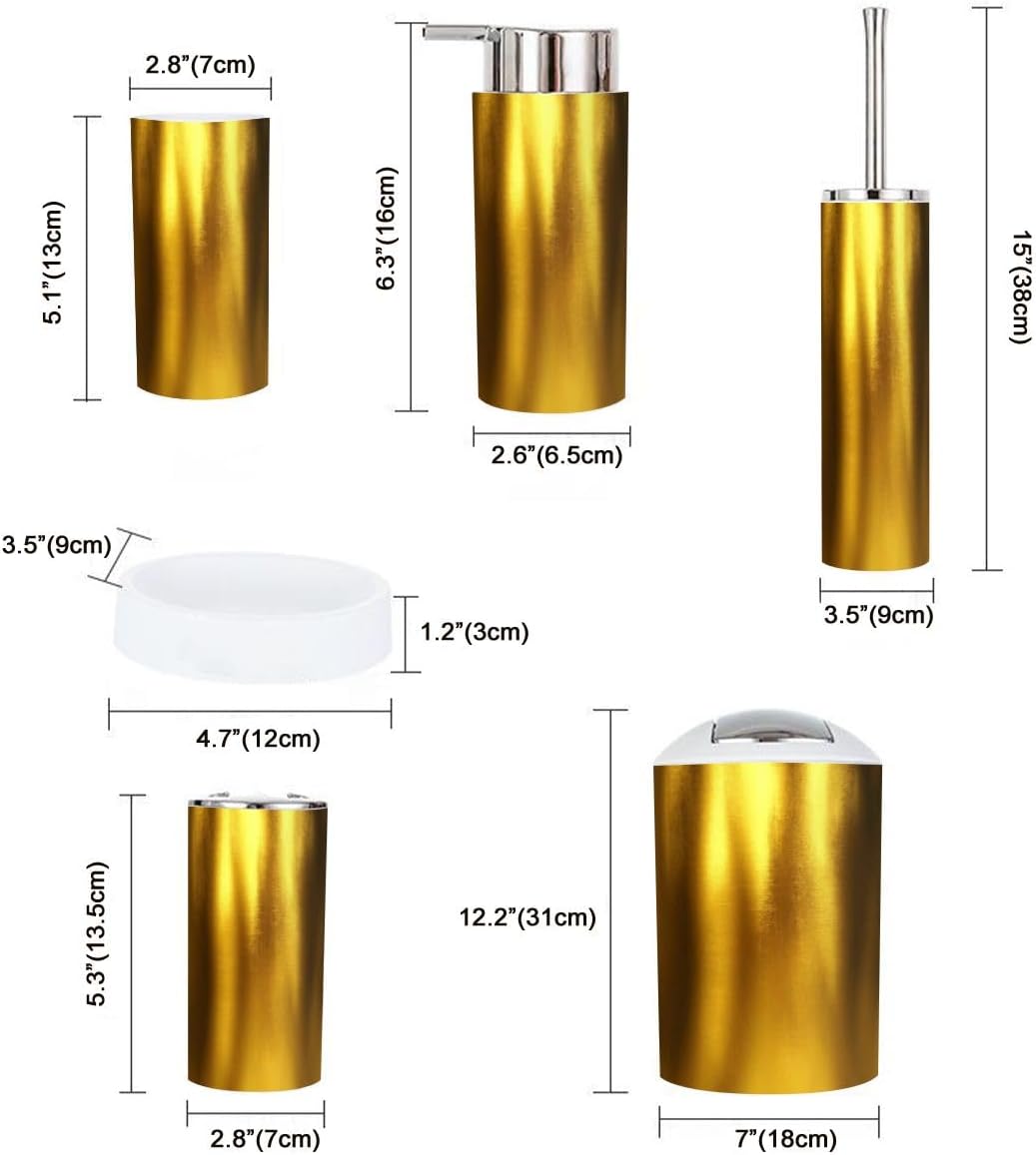 Boho Golden Bathroom Accessory Set 6 Piece 1