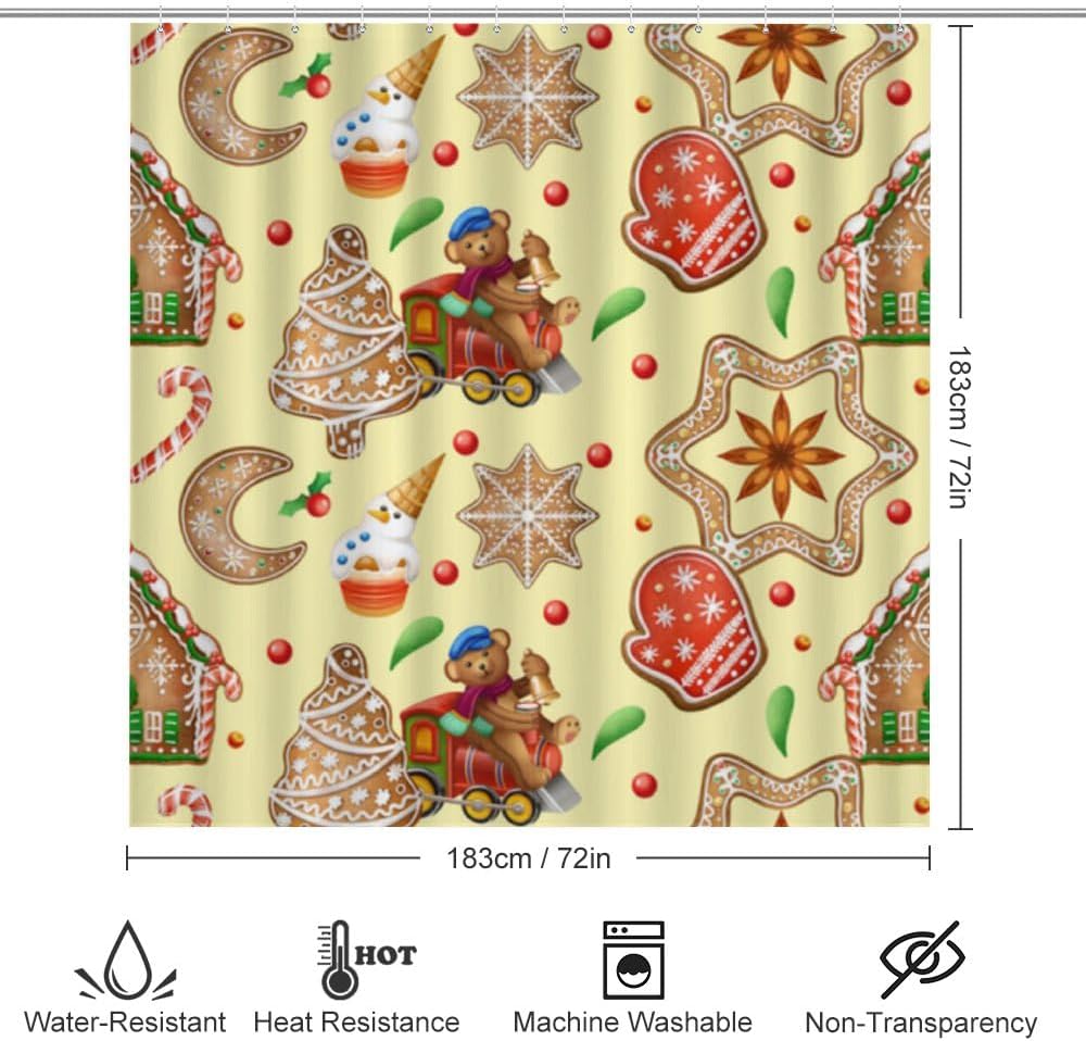 Kuizee 4 Piece Christmas Bear Bathroom Set