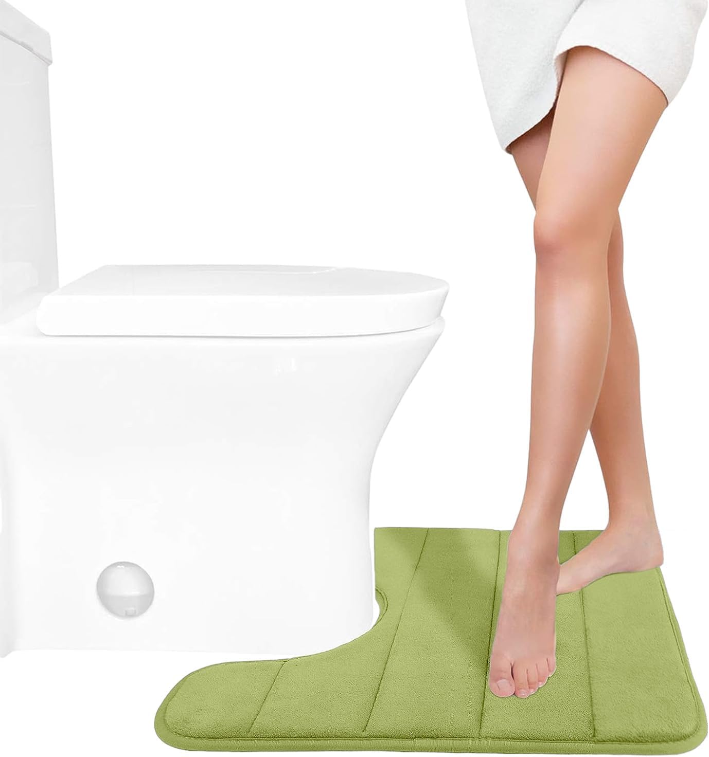 2024 Memory Foam U-Shape Bath Mat Green
