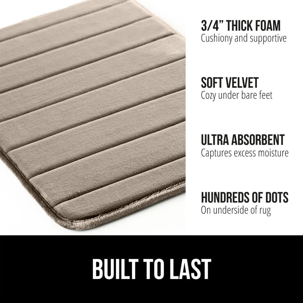Gorilla Grip Memory Foam Bath Rug 36x24 Taupe