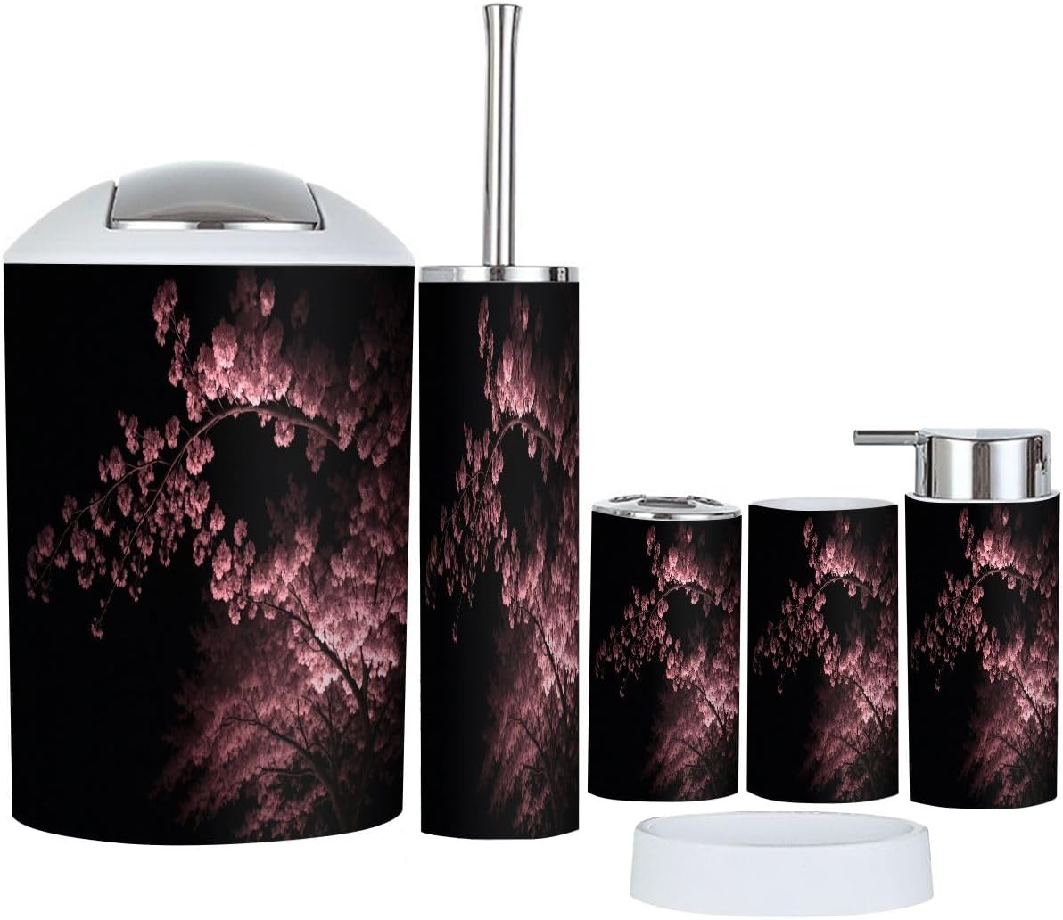 TRANQDEHOM Bathroom Accessory Set 6 Piece Boho Style