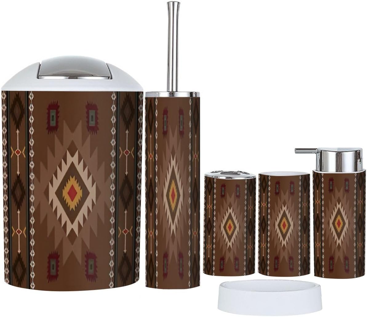 Navajo Tribal Bathroom Accessory Set 6 Piece