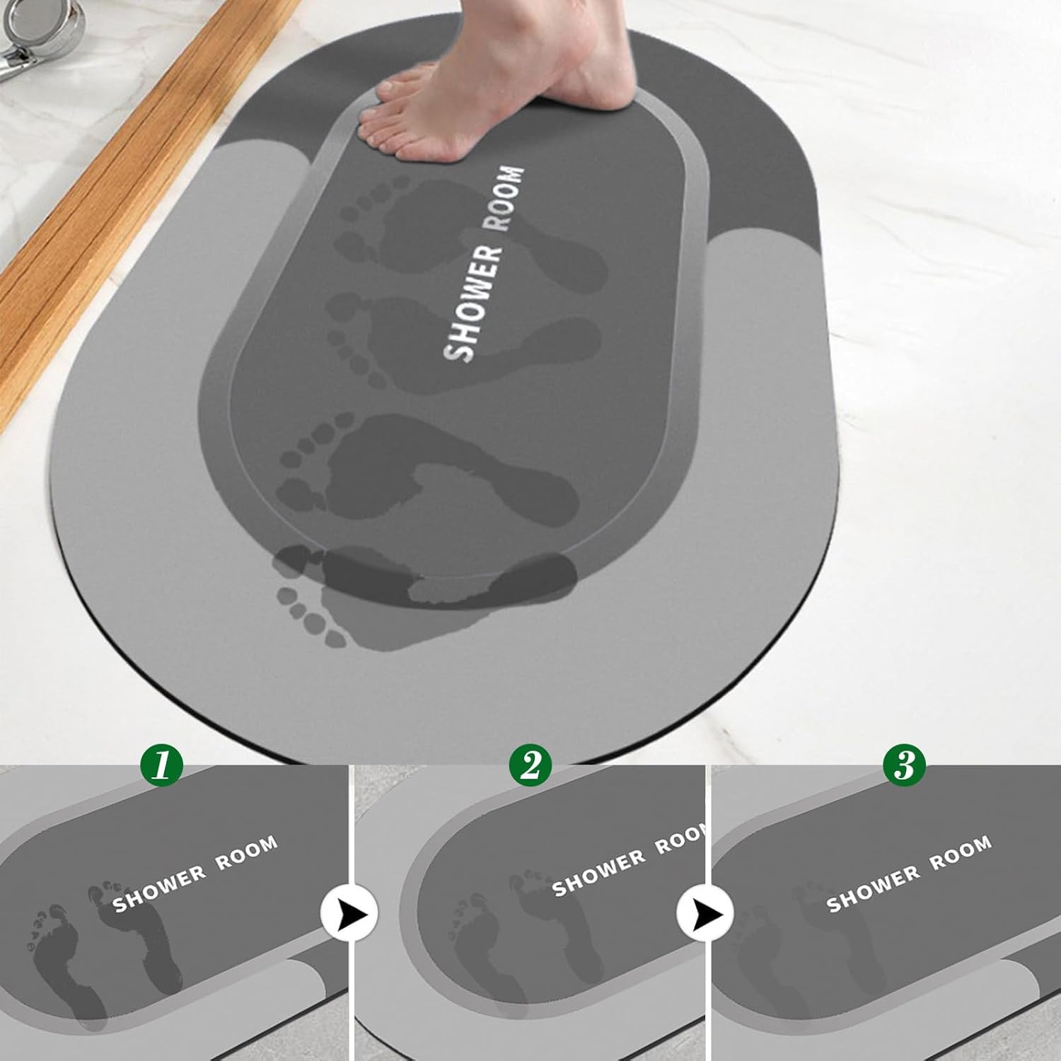 Super Absorbent Quick Drying Bath Rug 16x24in