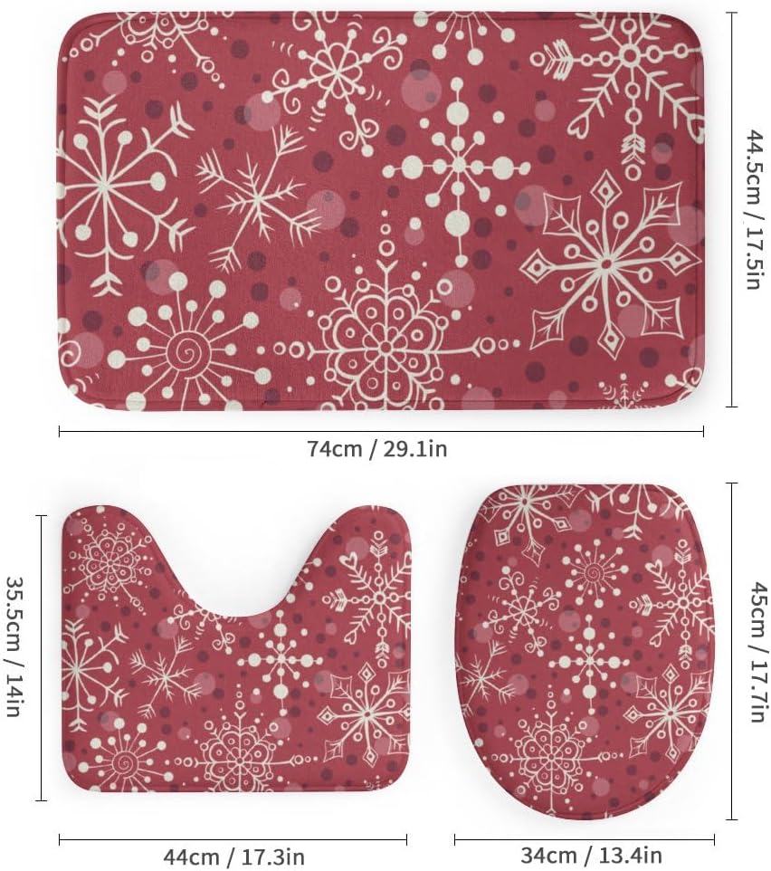 Kuizee 4 Piece Shower Curtain Set with Rugs