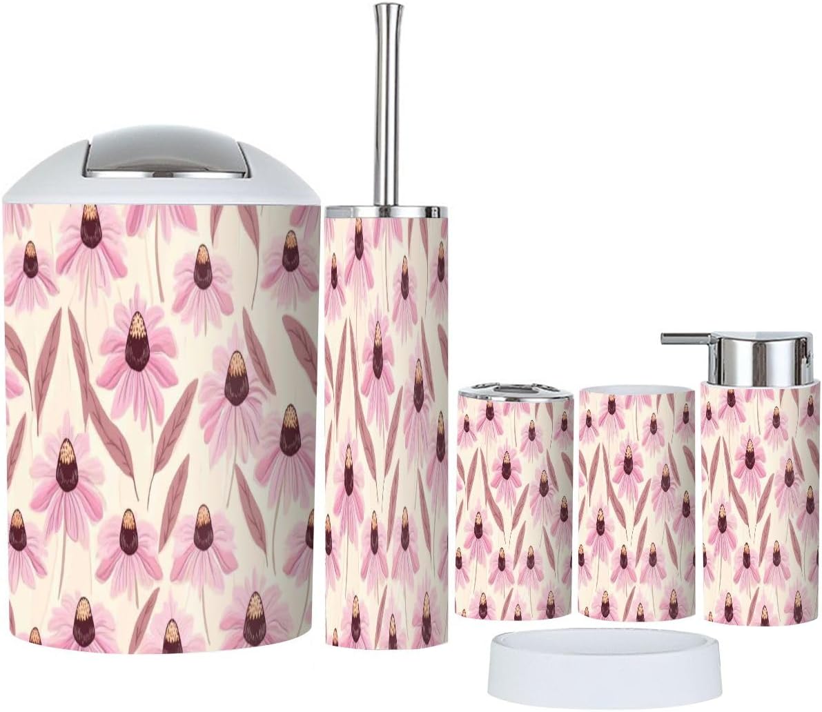 Boho Purple Bathroom Accessories Set 6 Piece