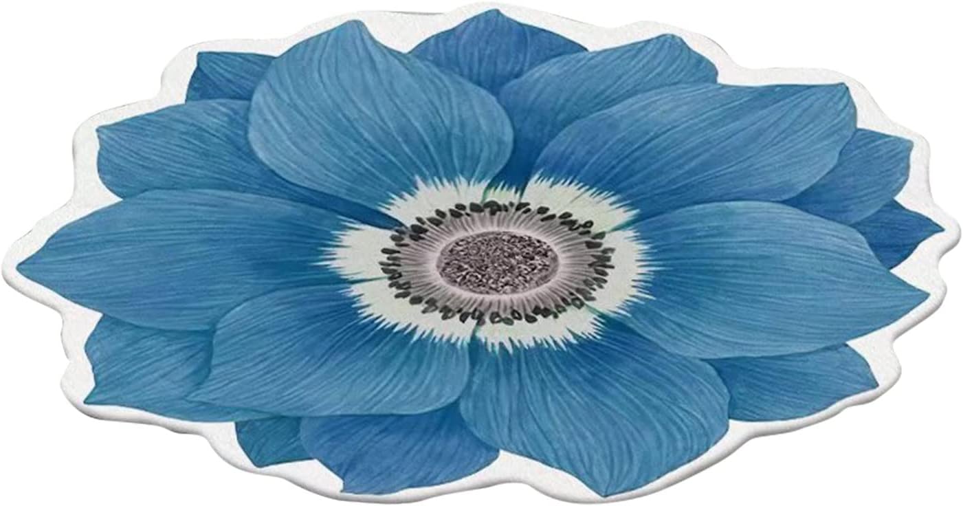 Scceatti Non-Slip Bathroom Rug with 3D Flower Design