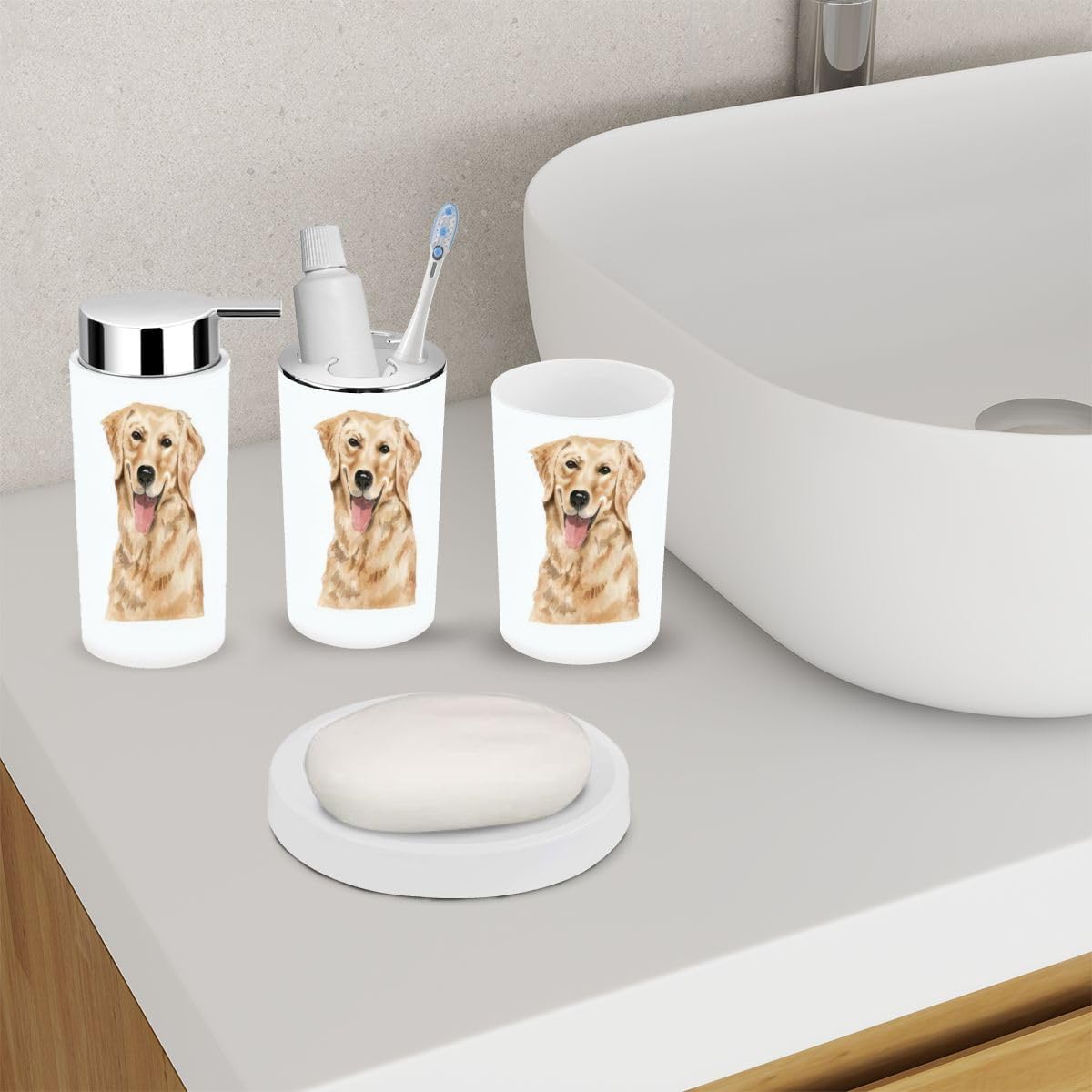 Adorable Animal Bathroom Accessory Set 6 Piece 1