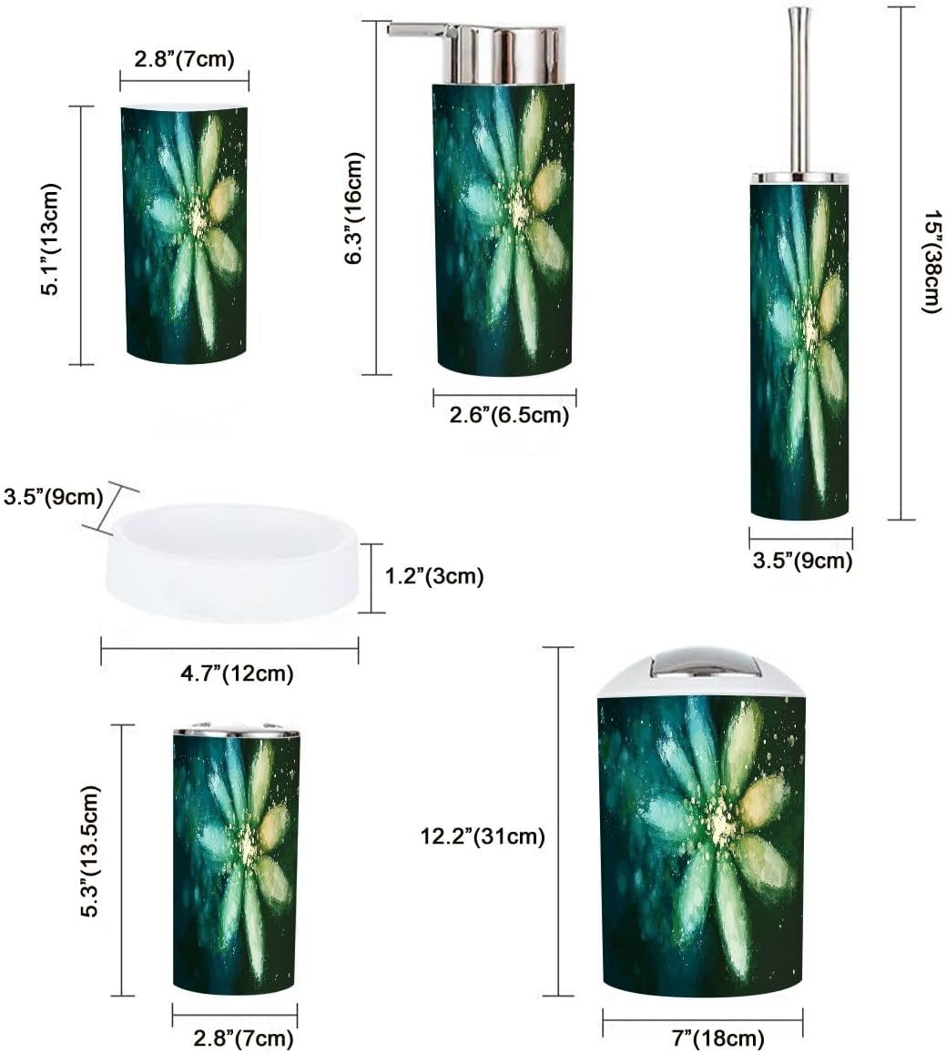Boho Pastel Bathroom Accessory Set 6 Pieces