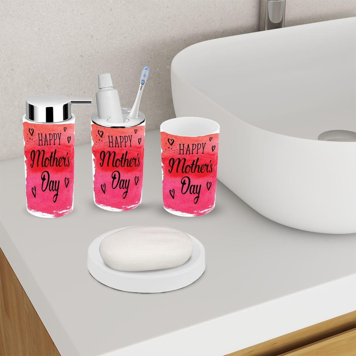 Happy Mothers Day 6 Piece Bathroom Accessory Set