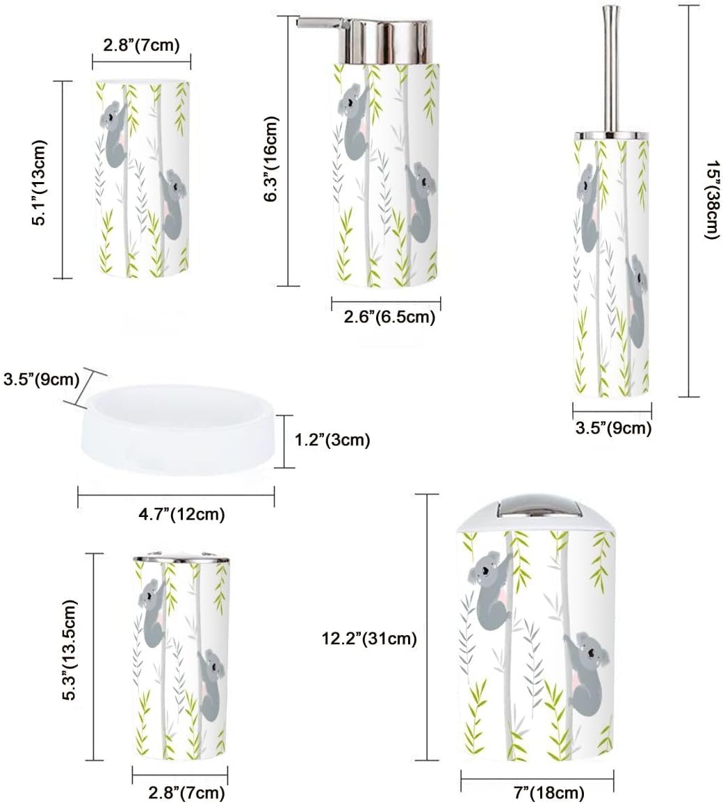 Bathroom Accessory Set with Koala Cartoon Design