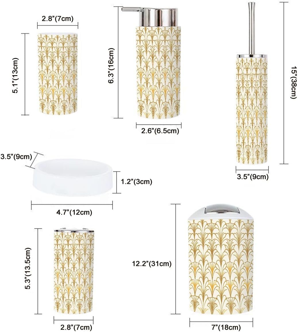 TRANQDEHOM 6 Piece Boho Bathroom Accessories Set