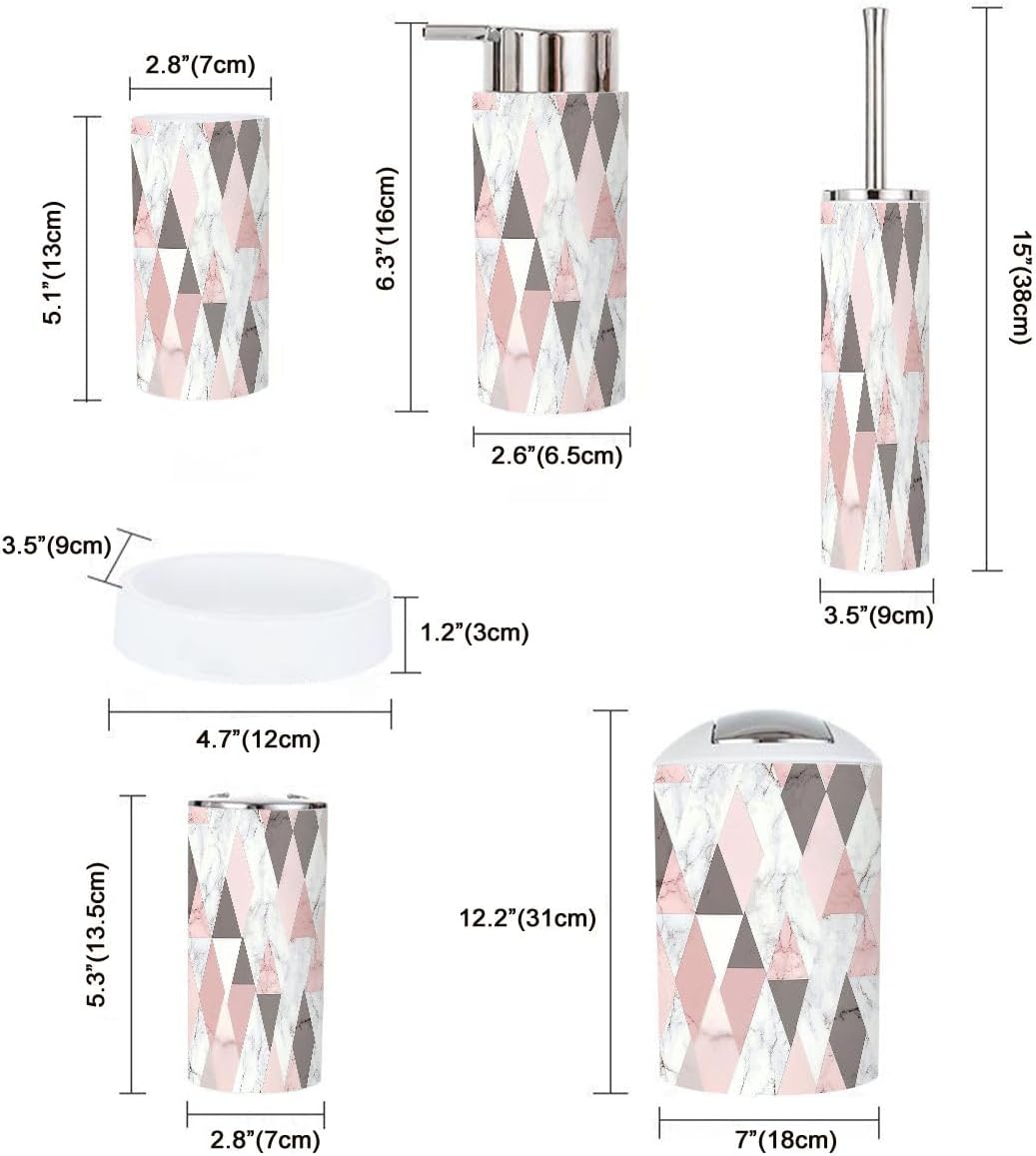 Boho Bathroom Accessory Set 6 Piece Modern Design 1