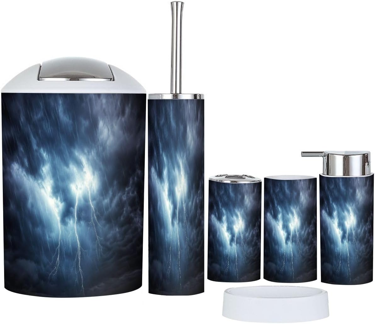 Boho Thunderstorm Bathroom Accessory Set 6 Piece