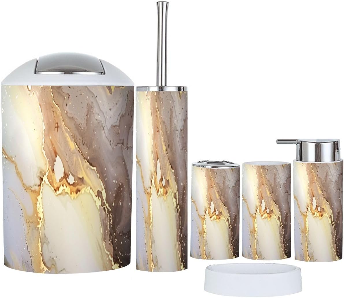 Boho Luxury Bathroom Accessories Set of 6